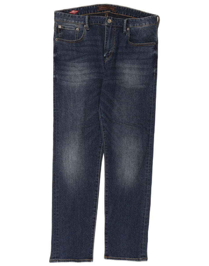 Superdry muške ravne traperice W32 L30 tamnoplavi poliester