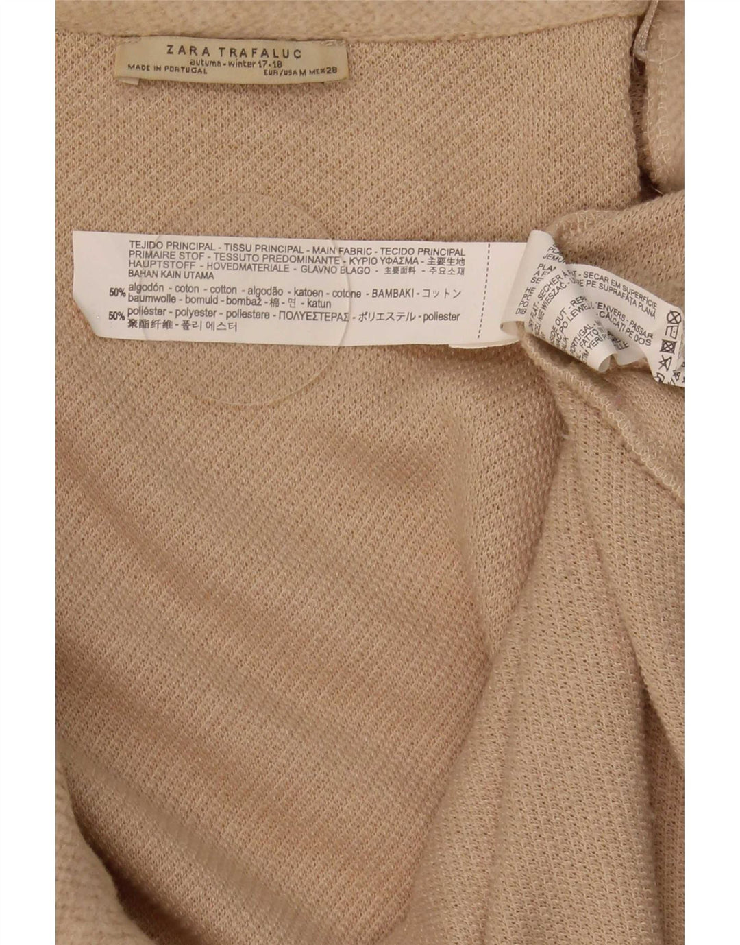 Preveliki ženski kardigan Zara pulover UK 14 srednje bež boje