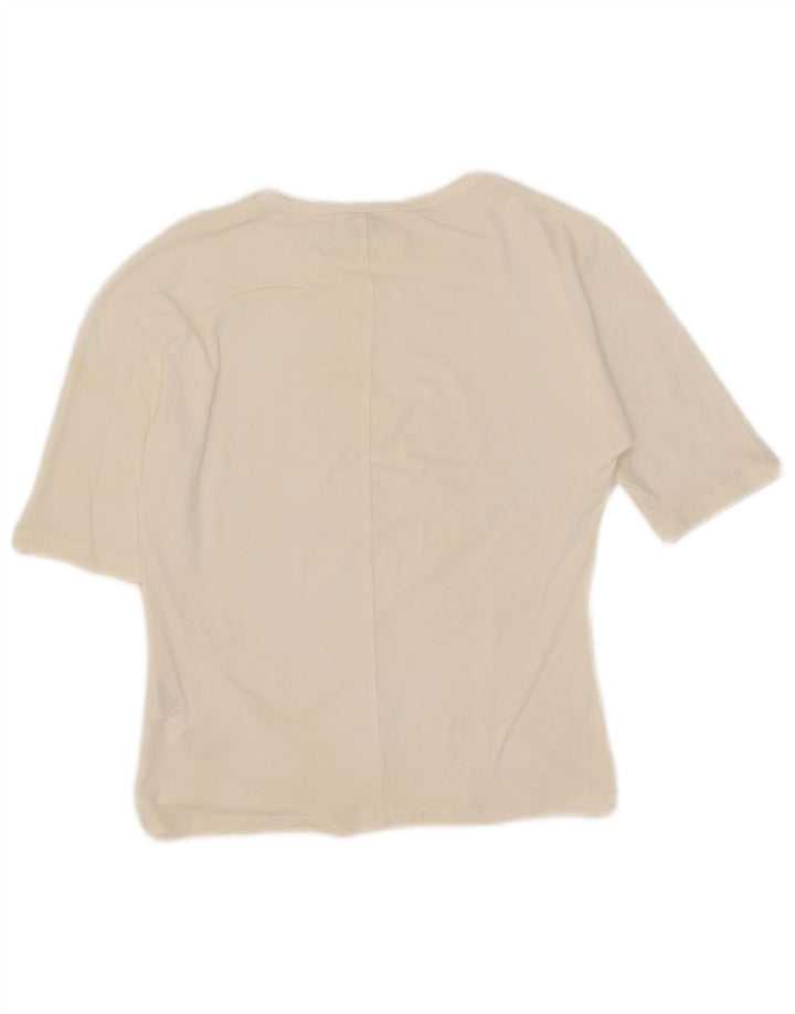 Max Mara ženska majica kratkih rukava UK 10 Mala bijela viskoza