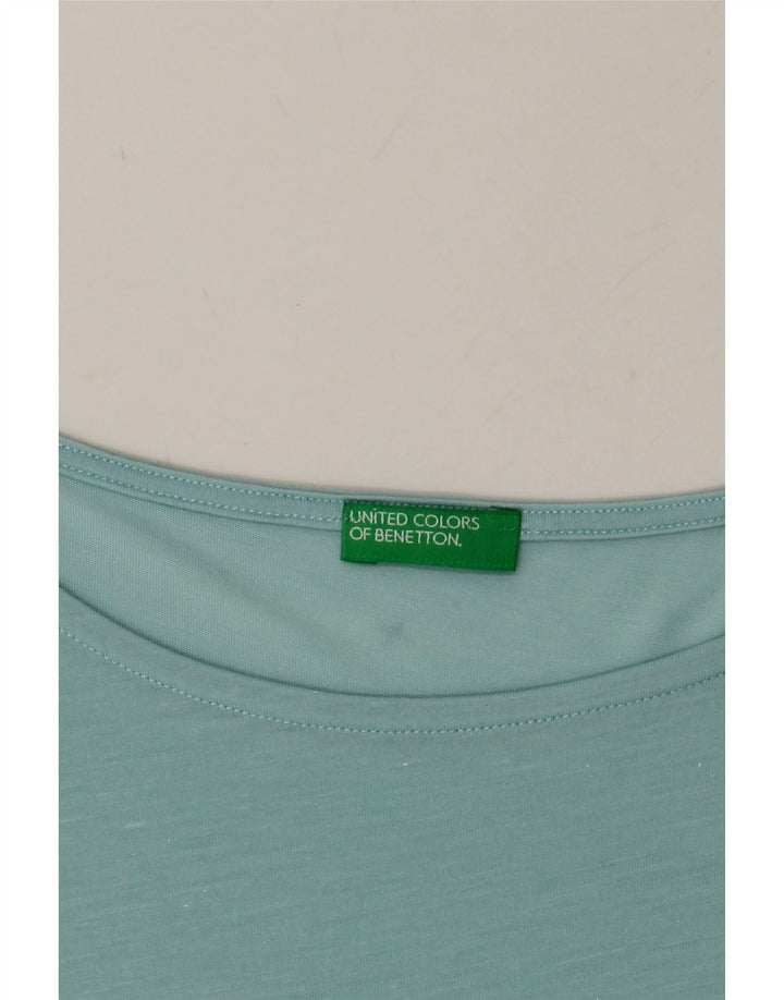 BENETTON Womens Asymmetric Sleeveless Blouse Top UK 12 Medium Turquoise Vintage Benetton and Second-Hand Benetton from Messina Hembry 