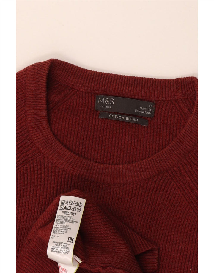 Marks & Spencer muški džemper s okruglim izrezom Mali bordo poliester