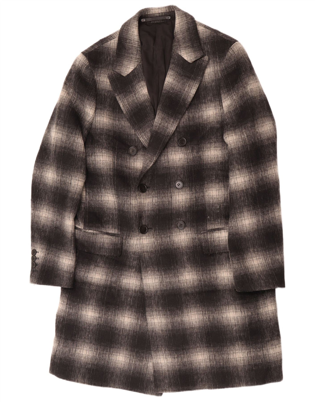 Svi sveti muški geometrijski kaput UK 40 Large Grey Plaid Classic