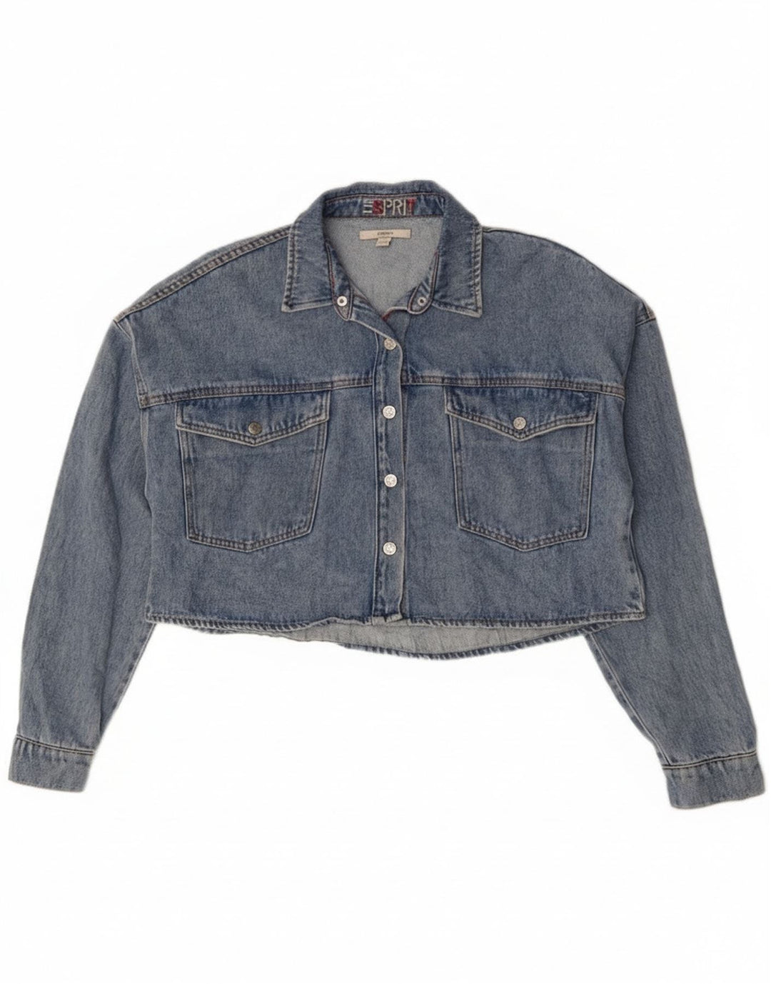 Esprit ženska kratka prevelika traper jakna UK 10 Small Blue Cotton
