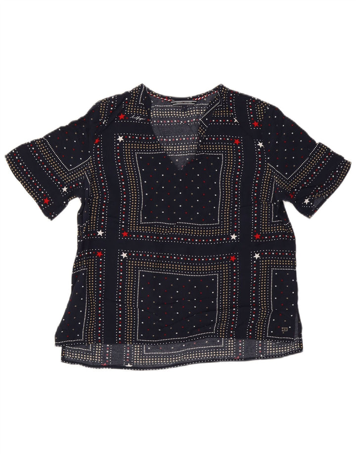 Top ženske bluze Tommy Hilfiger US 6 srednje mornarsko plave točke