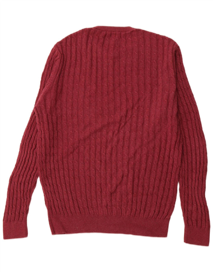 JACK WILLS Muški džemper s okruglim izrezom, srednje kestenjasti pamuk