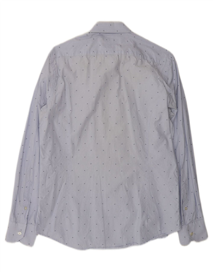 MASSIMO DUTTI Mens Shirt EU 40 15 3/4 Medium Blue Spotted Vintage Massimo Dutti and Second-Hand Massimo Dutti from Messina Hembry 