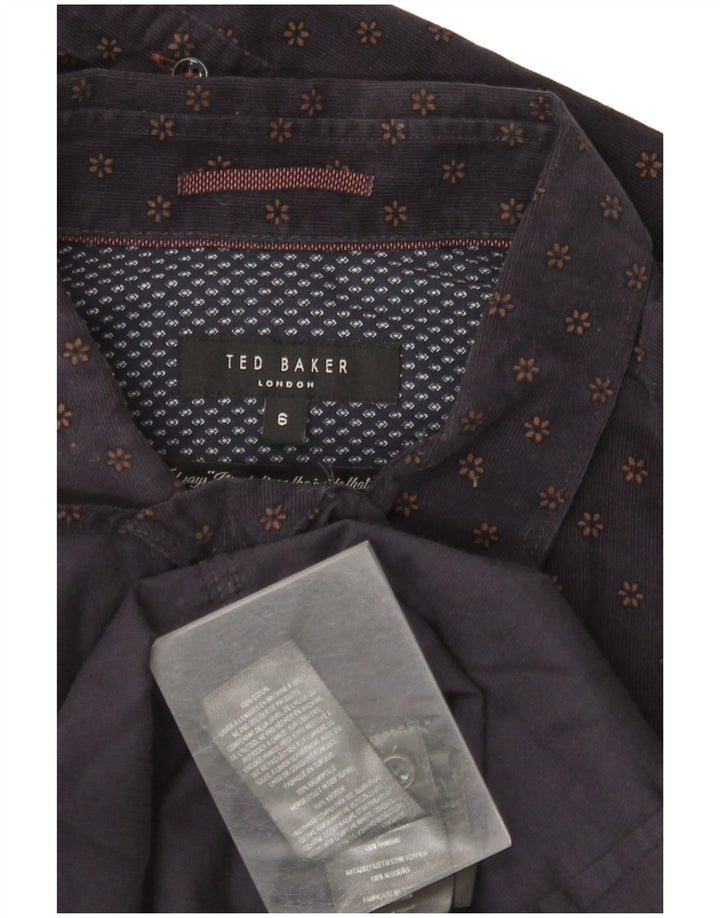 TED BAKER Muška košulja od samta Vel. 6 2XL Mornarsko plava cvjetna pamuk