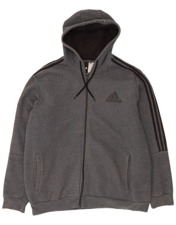 ADIDAS muški pulover s kapuljačom na patentni zatvarač 2XL sivi