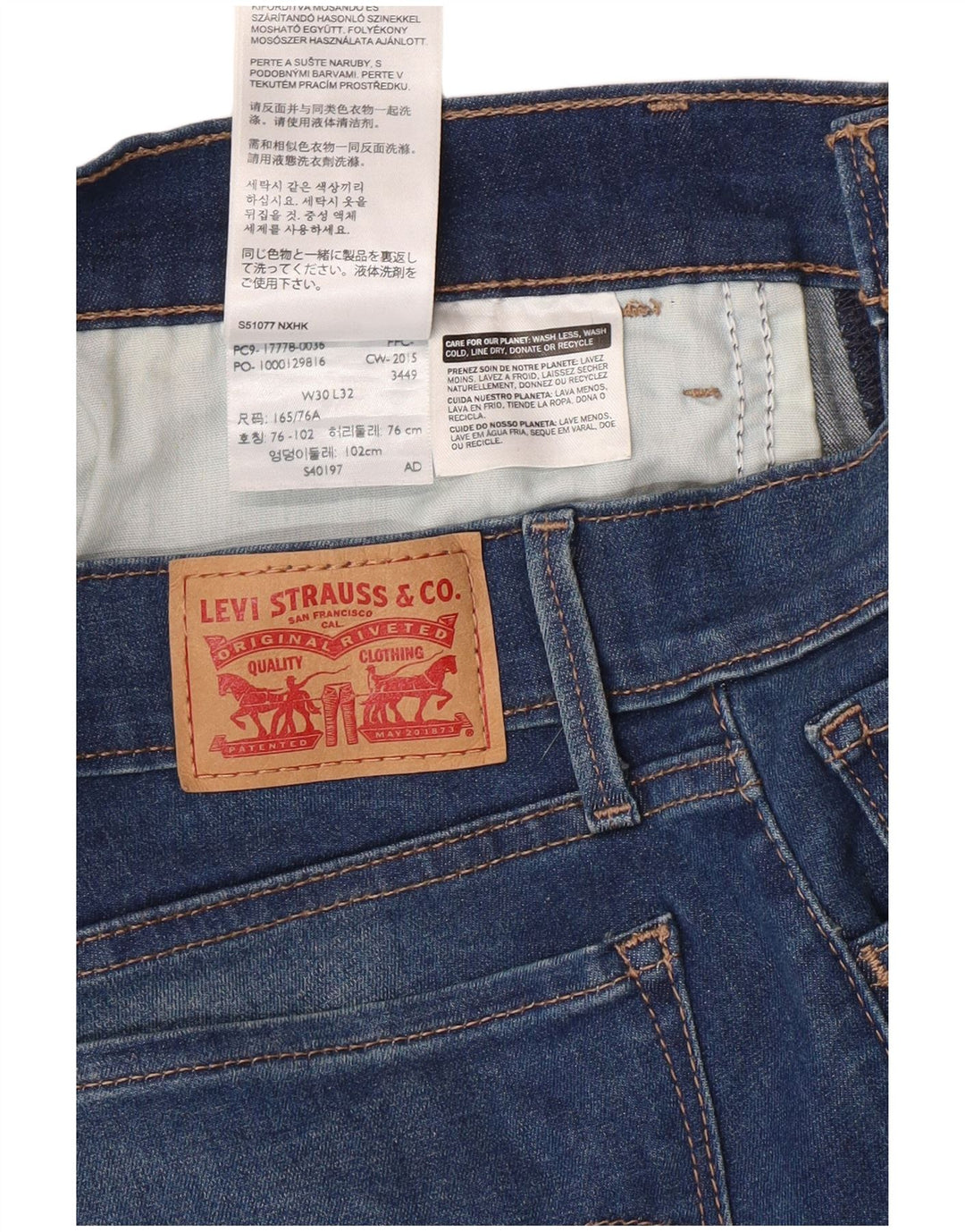 LEVI'S ženske 710 super uske traperice W30 L32 plavi pamuk