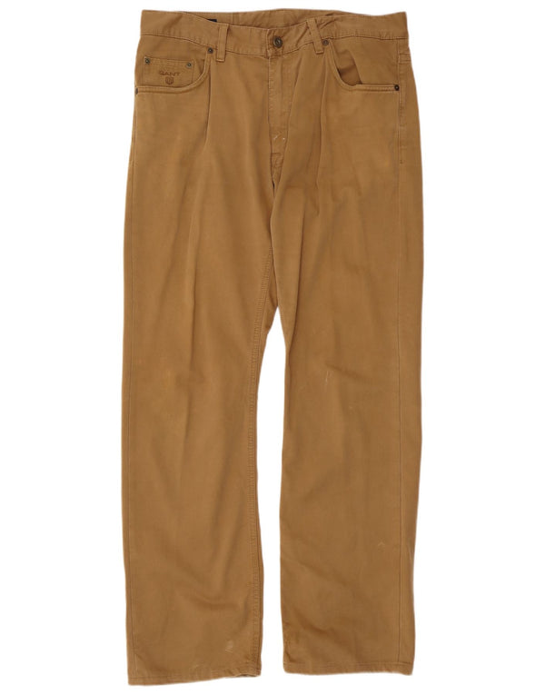 Gant Mens Jason Regular Fit Ležerne Hlače W34 L34 Bež Pamuk