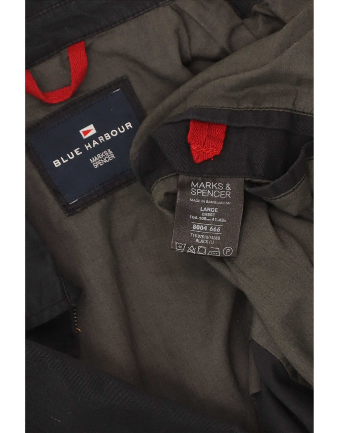 Marks & Spencer muška plava lučka bomber jakna UK 40 veliki crni pamuk