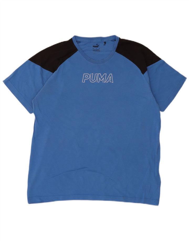 Puma muška majica s grafičkim motivima, pamuk srednje plave boje