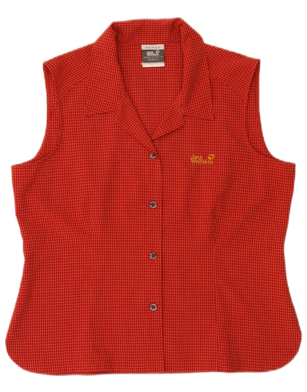 Jack Wolfskin ženska putna grafička košulja bluza UK 14/16 veliki crveni karirani