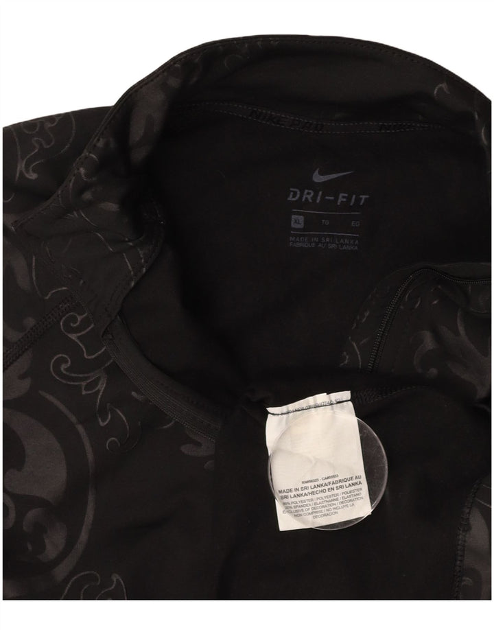 NIKE Ženski Dri Fit Pulover Trenirka Top UK 18 XL Black Paisley