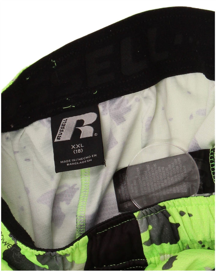 RUSSELL ATHLETIC Sportske kratke hlače za dječake 15-16 godina 2XL zelene kamuflažne