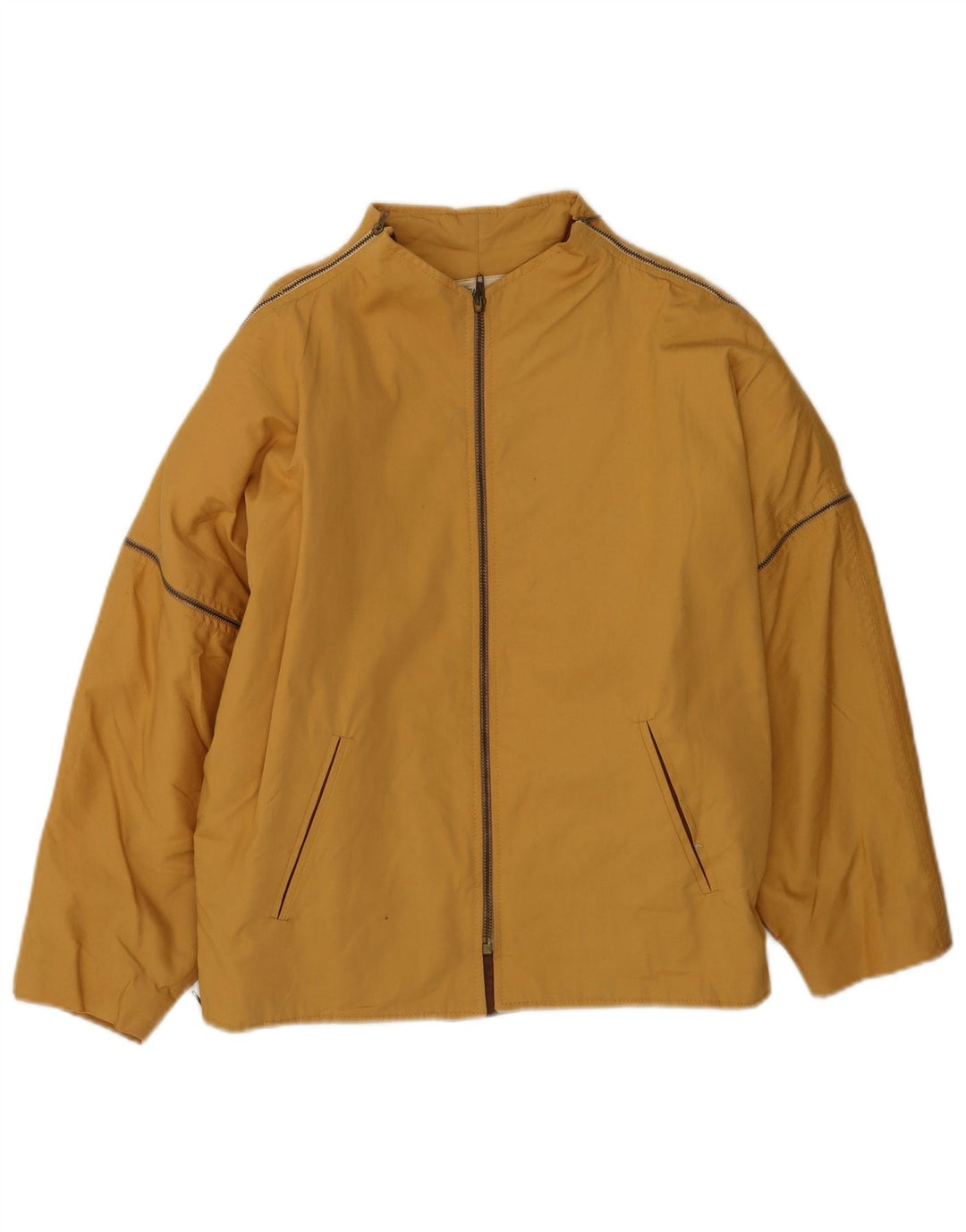 Vintage ženska bomber jakna IT 42 Srednje žuti pamuk