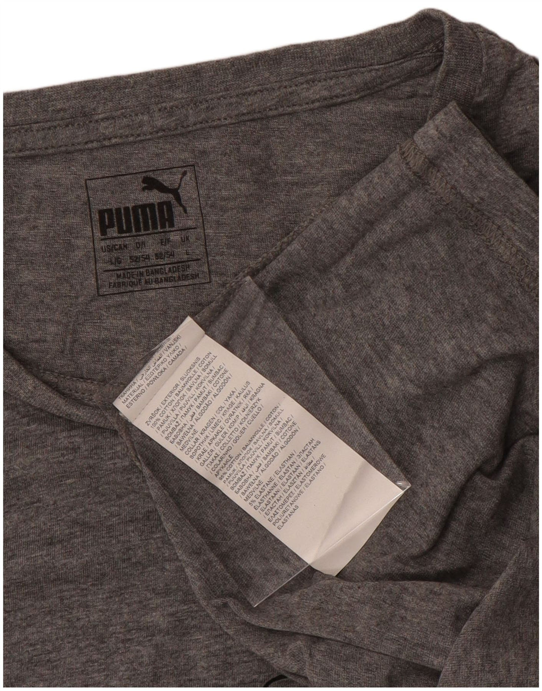 PUMA Mens Graphic T-Shirt Top Large Grey Cotton