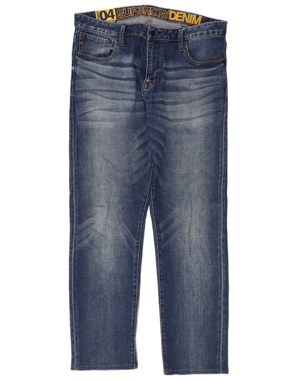 Superdry muške ravne traperice W34 L30 plavi pamuk