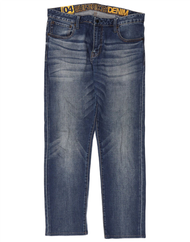 Superdry muške ravne traperice W34 L30 plavi pamuk