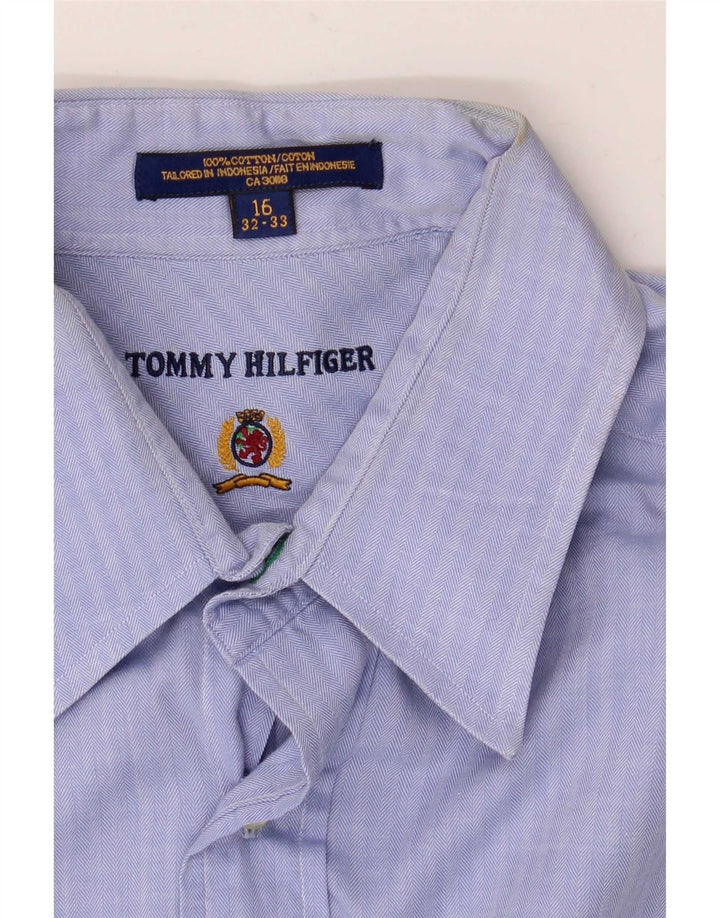 Tommy Hilfiger muška košulja veličine 16 velika plava riblja kost od pamuka