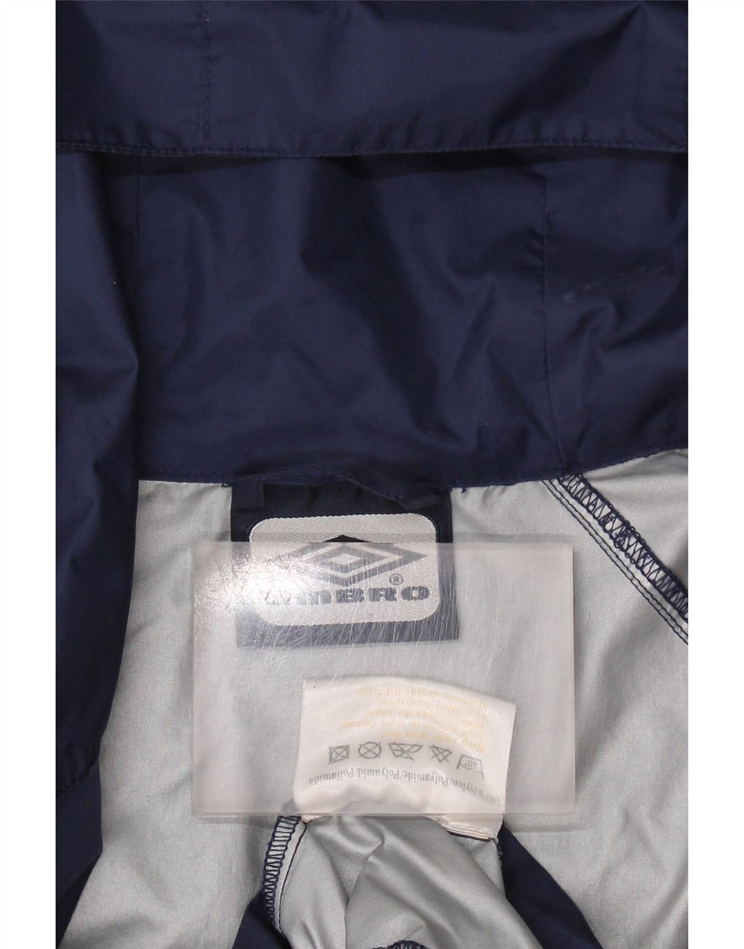 UMBRO muška kišna jakna s kapuljačom s grafičkim motivima UK 36 mala tamnoplava najlonska