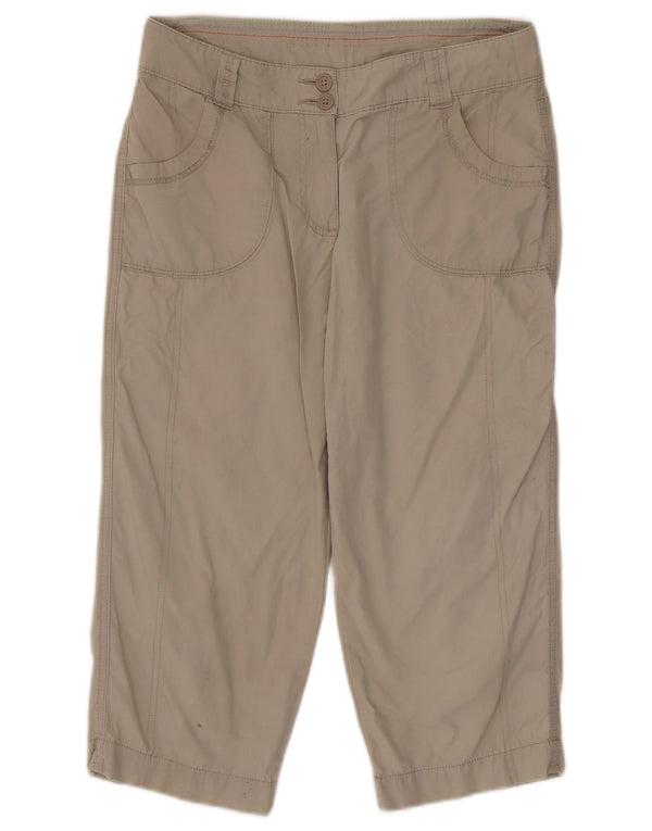 Marks & Spencer Womens Straight Capri Trousers UK 10 Small W30 L20 Beige