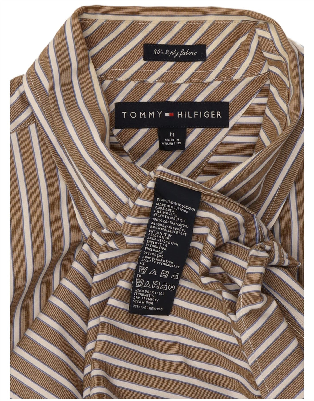 Tommy Hilfiger muška košulja Srednje bež prugasti pamuk