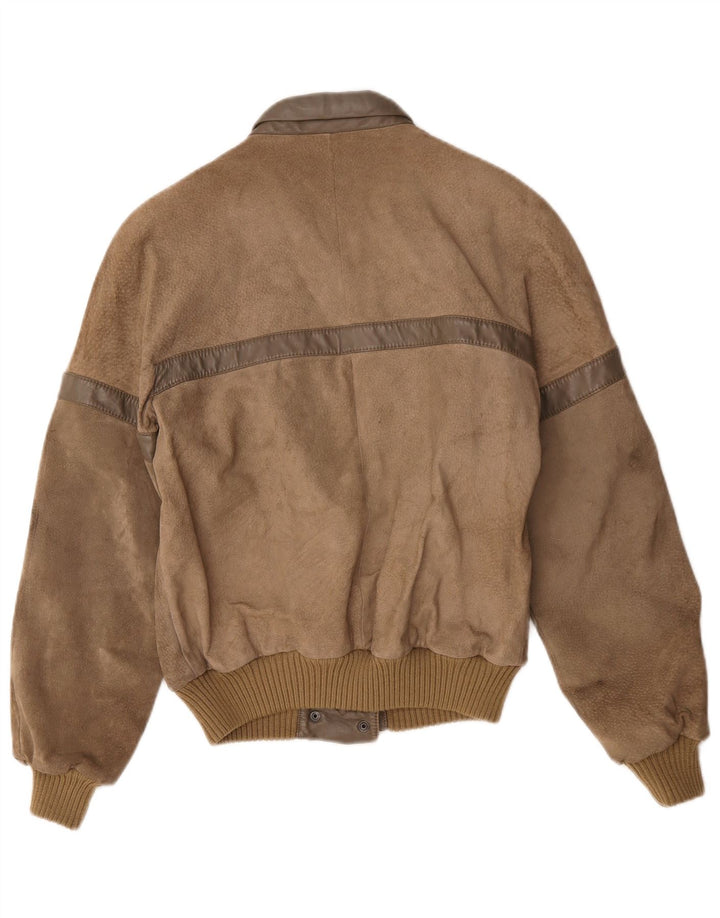 Vintage ženska bomber jakna od brušene kože IT 42 srednje smeđa