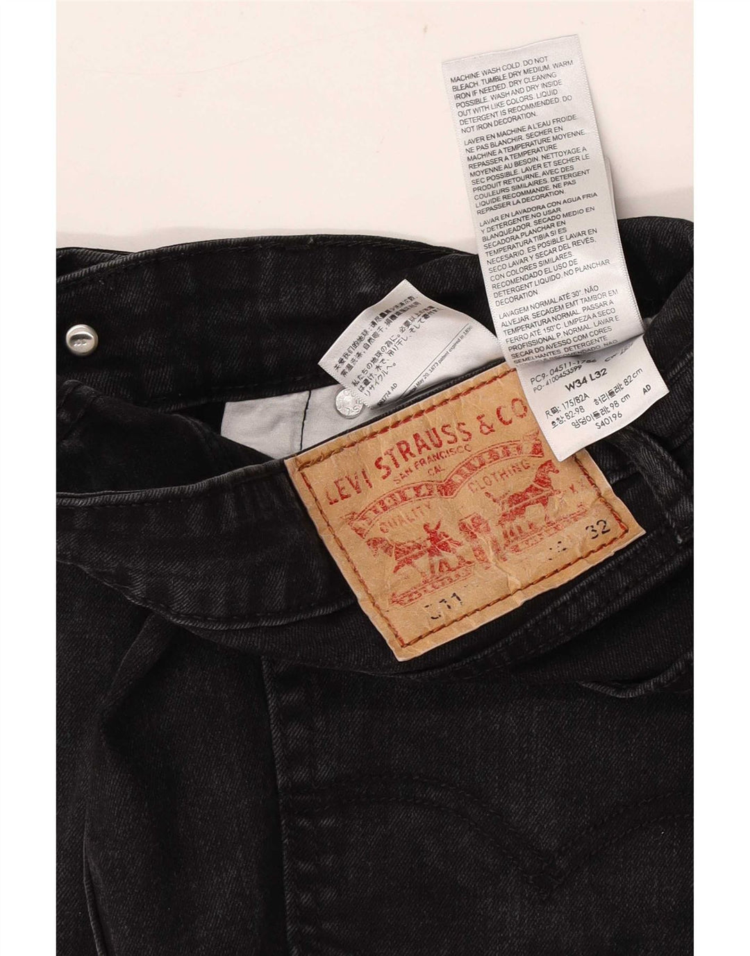 Levi's muške 511 uske traperice W34 L32 crni pamuk