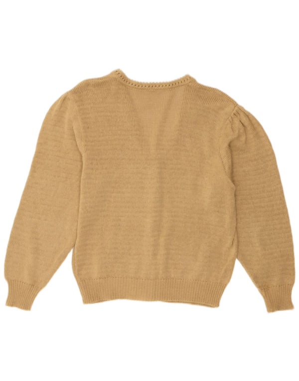 Vintage ženski kardigan džemper UK 14 Srednje bež