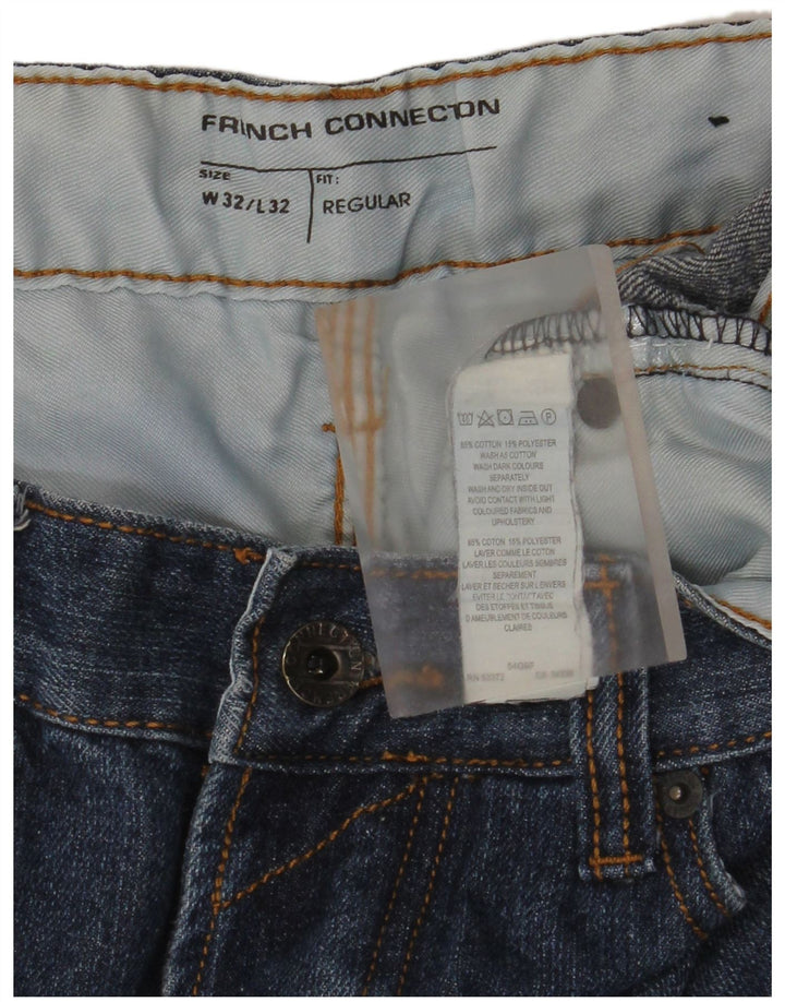 French Connection Mens Regular Straight Jeans W32 L32 Plavi pamuk