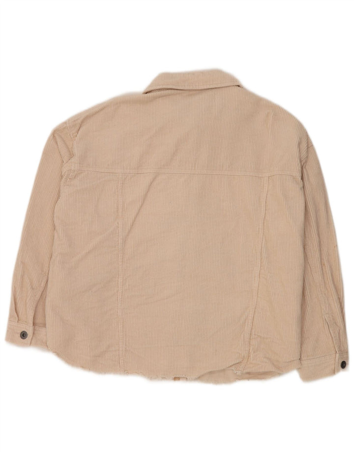 ZARA ženska prevelika košulja od samta UK 14, srednje bijel pamuk