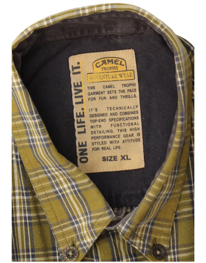Camel muška flanelska košulja XL kaki karirani pamuk