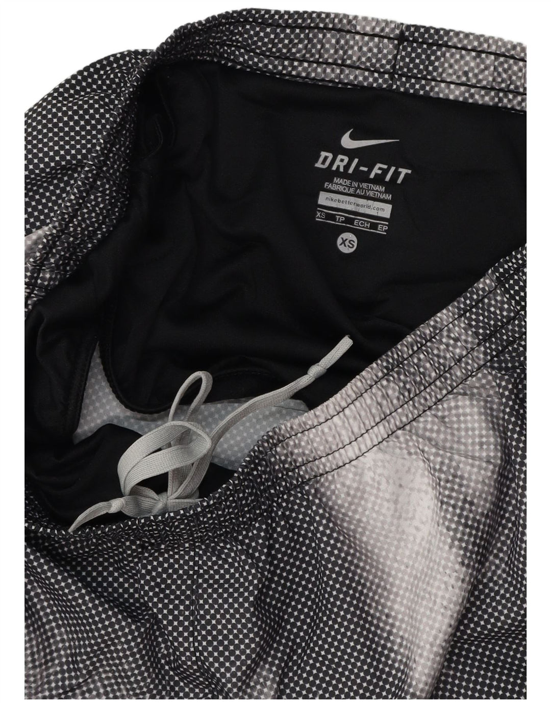 Nike ženske kratke sportske hlače Dri Fit UK 4 XS crne geometrijske poliesterske boje