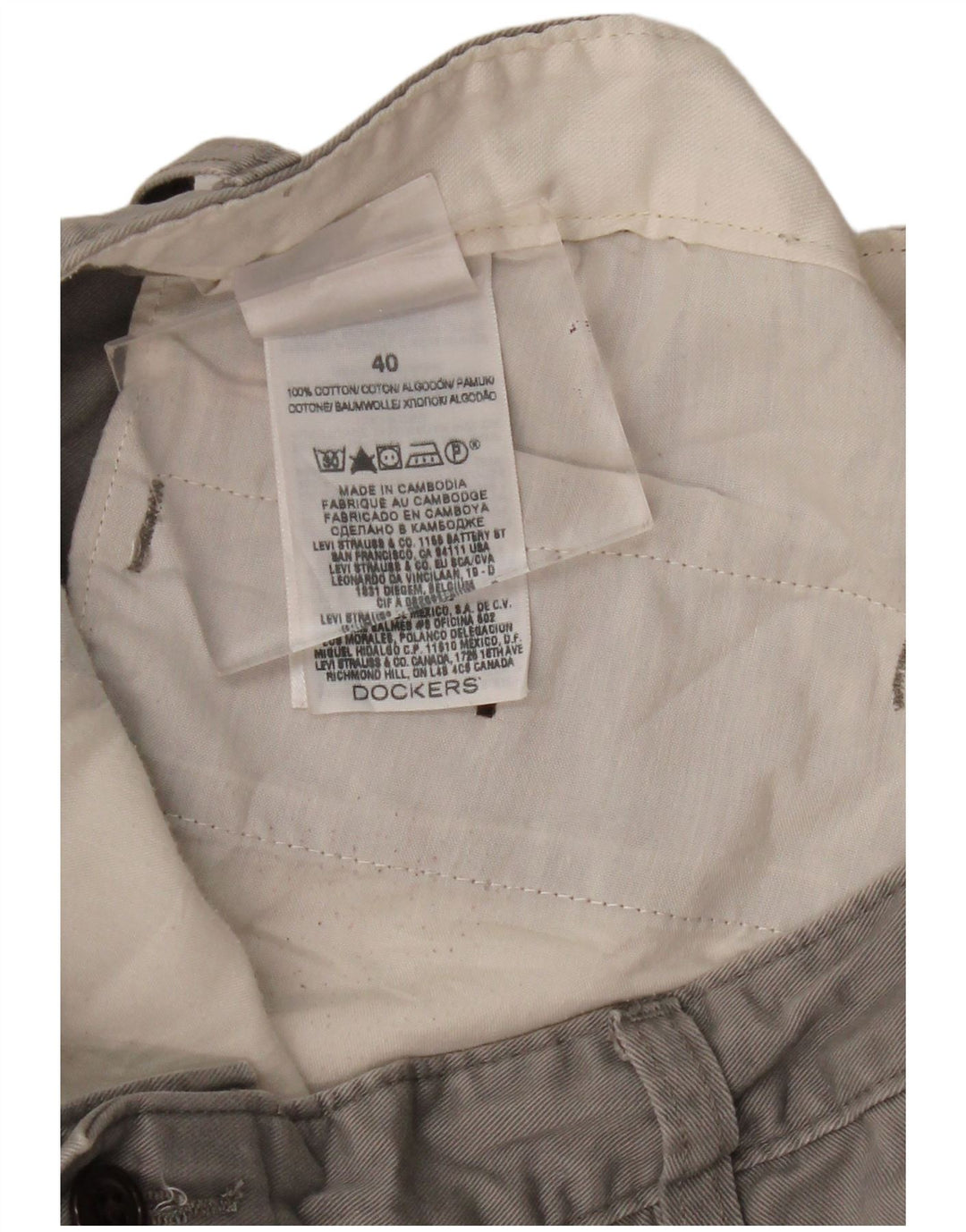 DOCKERS Muške kargo kratke hlače W40 XL sivi pamuk