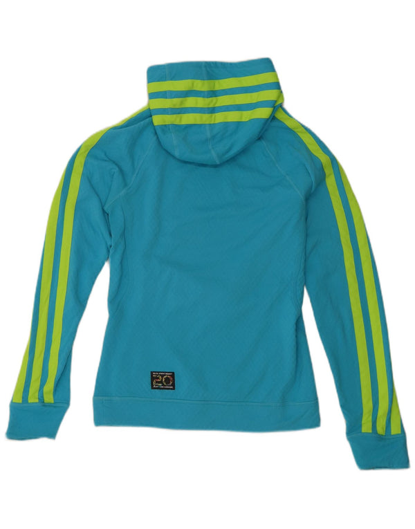 Ženska majica s kapuljačom Adidas UK 14 srednje plavi poliester