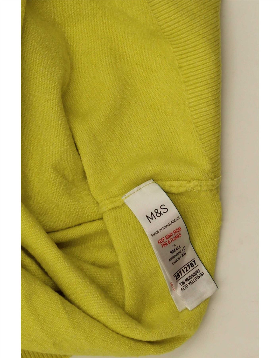 Marks & Spencer ženski pulover s rol izrezom UK 10 Small Yellow