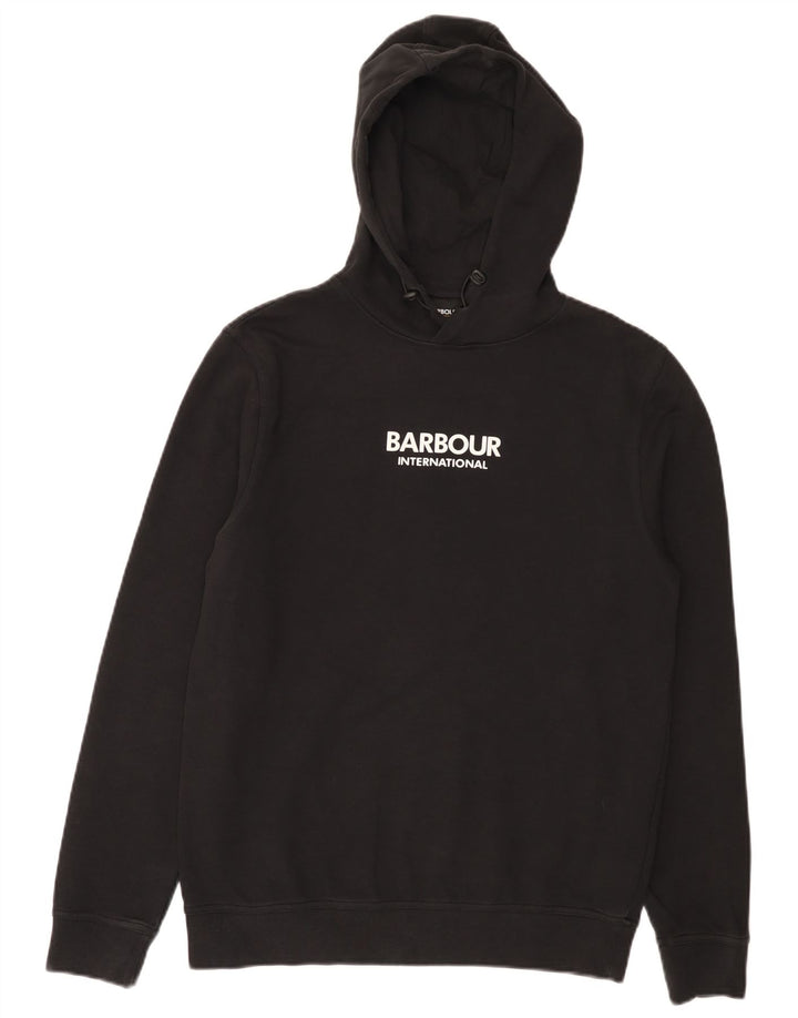 Barbour muška majica s kapuljačom, mali crni pamuk