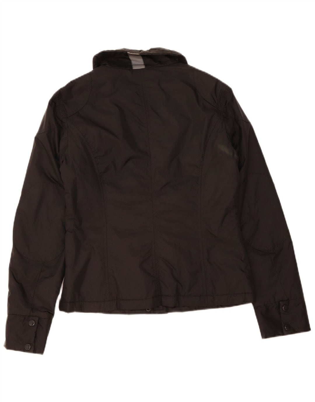 VINTAGE Ženska pomoćna jakna UK 14 Srednji crni najlon