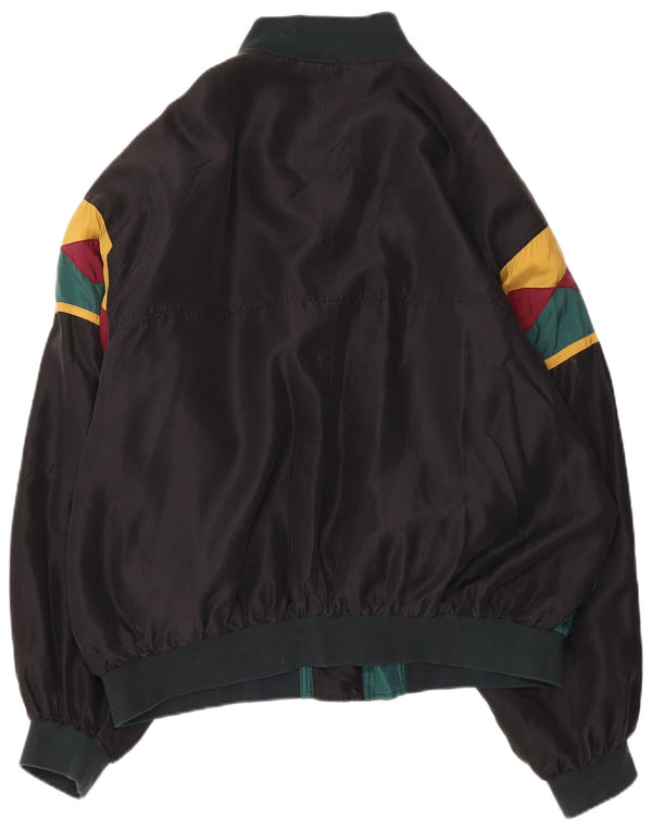 JEAN LEGALLI Muška bomber jakna UK 42 XL Zelena svila u blokovima boja