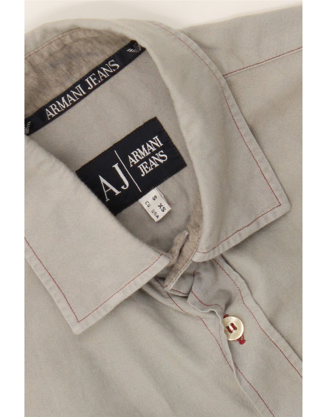 ARMANI JEANS Mens Graphic Shirt Small Grey Cotton Vintage Armani Jeans and Second-Hand Armani Jeans from Messina Hembry 
