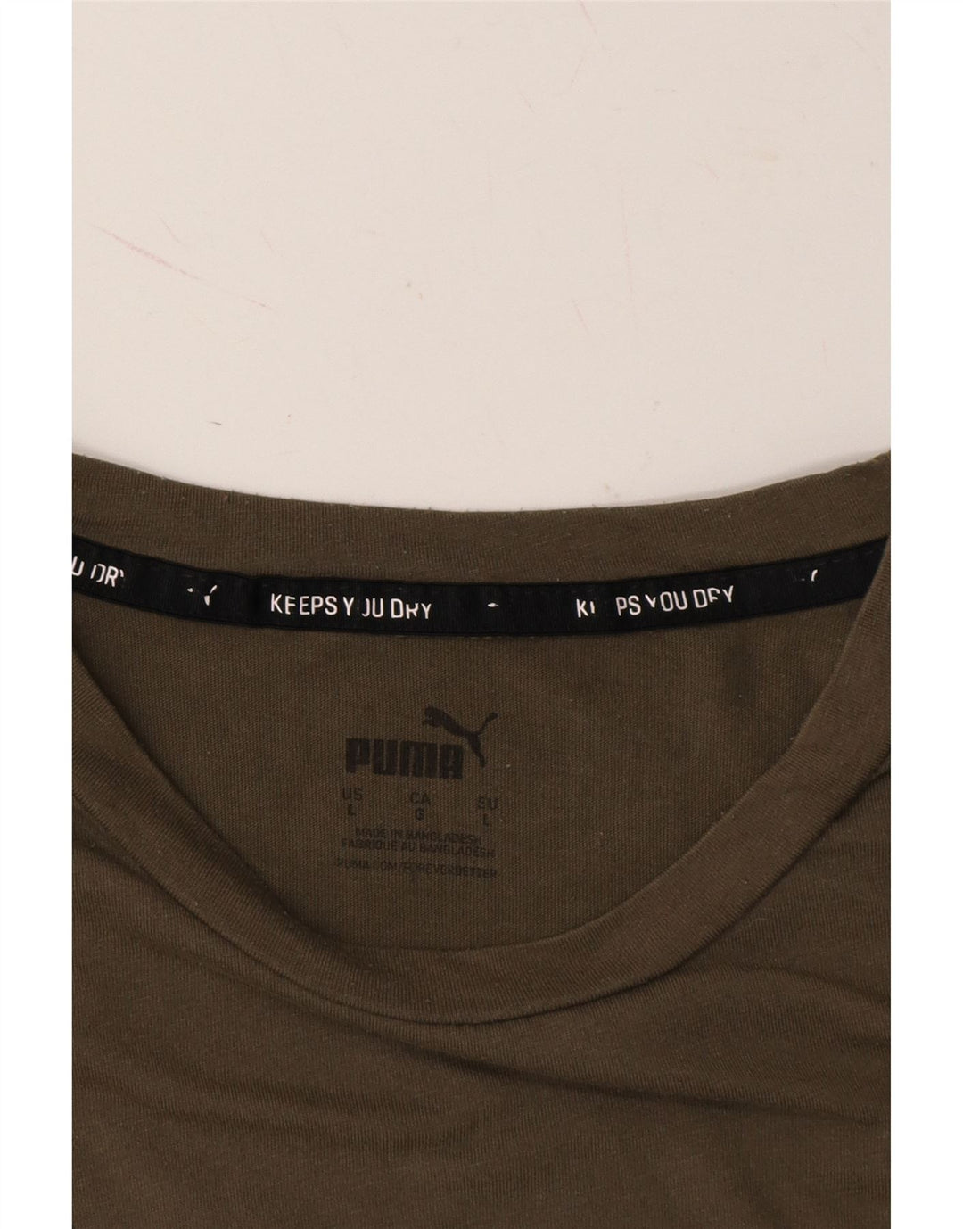PUMA Mens Graphic T-Shirt Top Large Khaki Cotton Vintage Puma and Second-Hand Puma from Messina Hembry 