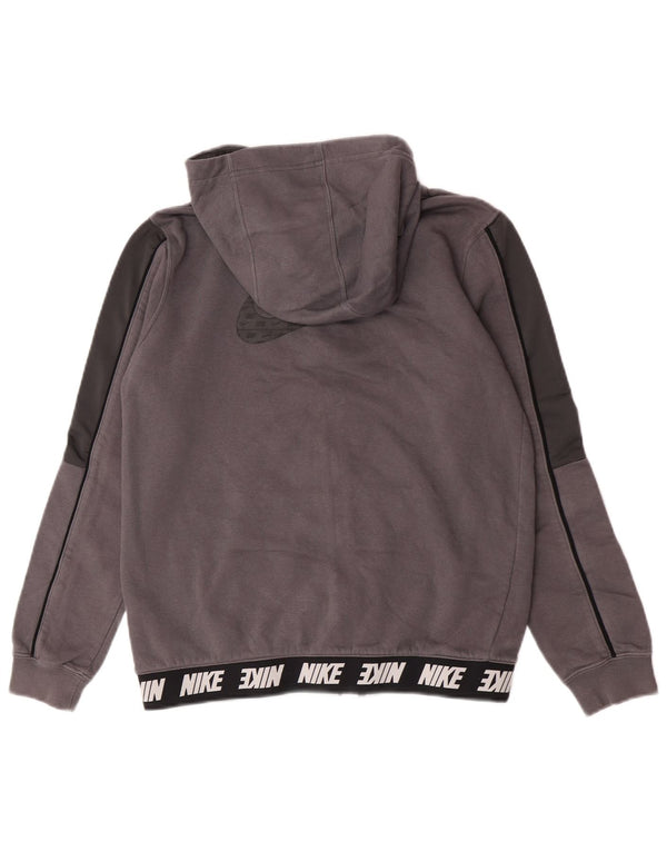 Nike Boys Graphic Zip Hoodie pulover 13-14 Years XL Sivi Colourblock Pamuk