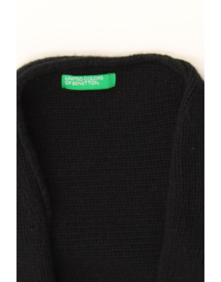 BENETTON Womens Batwing Open Cardigan Sweater UK 10 Small Black Wool Vintage Benetton and Second-Hand Benetton from Messina Hembry 
