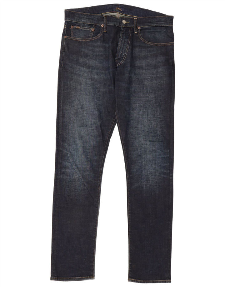 POLO RALPH LAUREN Muške uske traperice W33 L34 tamnoplavi pamuk