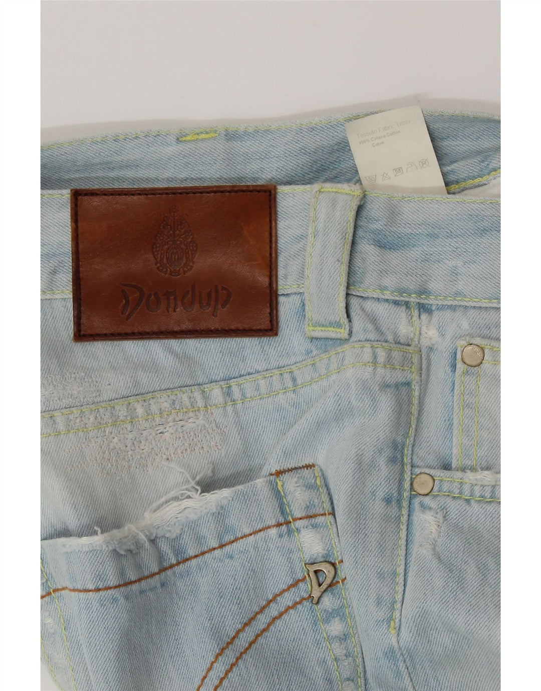DONDUP Womens Distressed Slim Jeans W30 L33 Blue Cotton