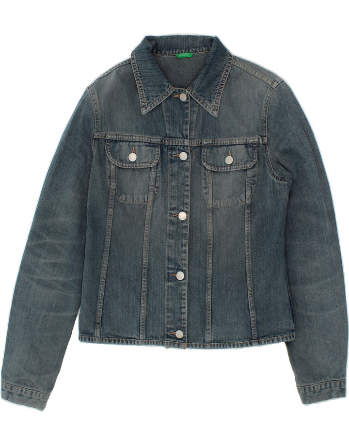 BENETTON Womens Denim Jacket UK 14 Medium Blue Vintage Benetton and Second-Hand Benetton from Messina Hembry 
