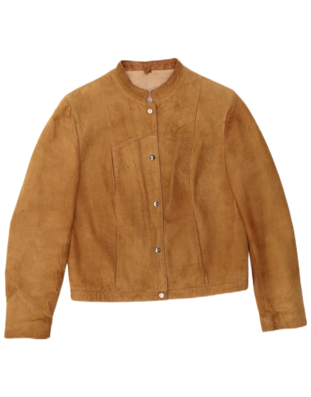 Vintage ženska bomber jakna od brušene kože UK 12 srednje bež kože