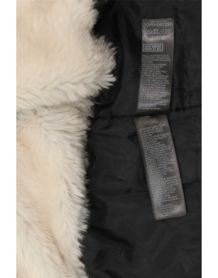 Topshop ženska jakna parka s kapuljačom UK 8, mali crni poliester