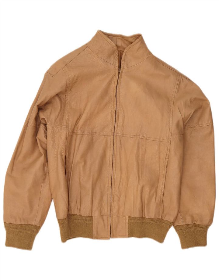 Vintage ženska kožna bomber jakna IT 48 XL bež
